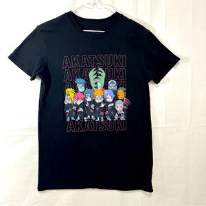 Naruto Shippuden Characters Mens Akatsuki Black T-Shirt Size XS